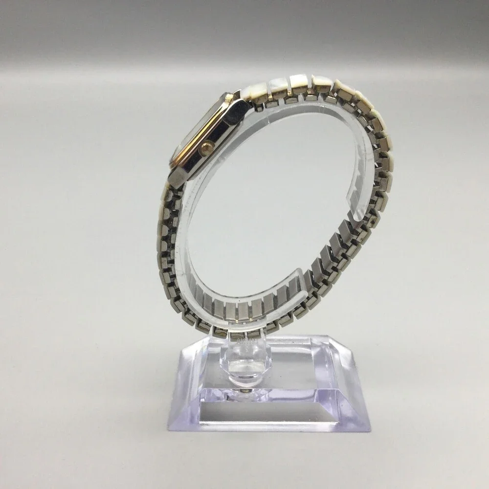 Vintage Gemtime Quartz Watch Womens 21mm Silver Gold Tone MOP Dial New Battery - Picture 5 of 14